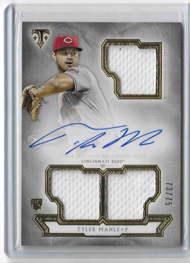 2018 Topps Triple Threads Jersey Autograph RFPAR-TA Tyler Mahle Silver